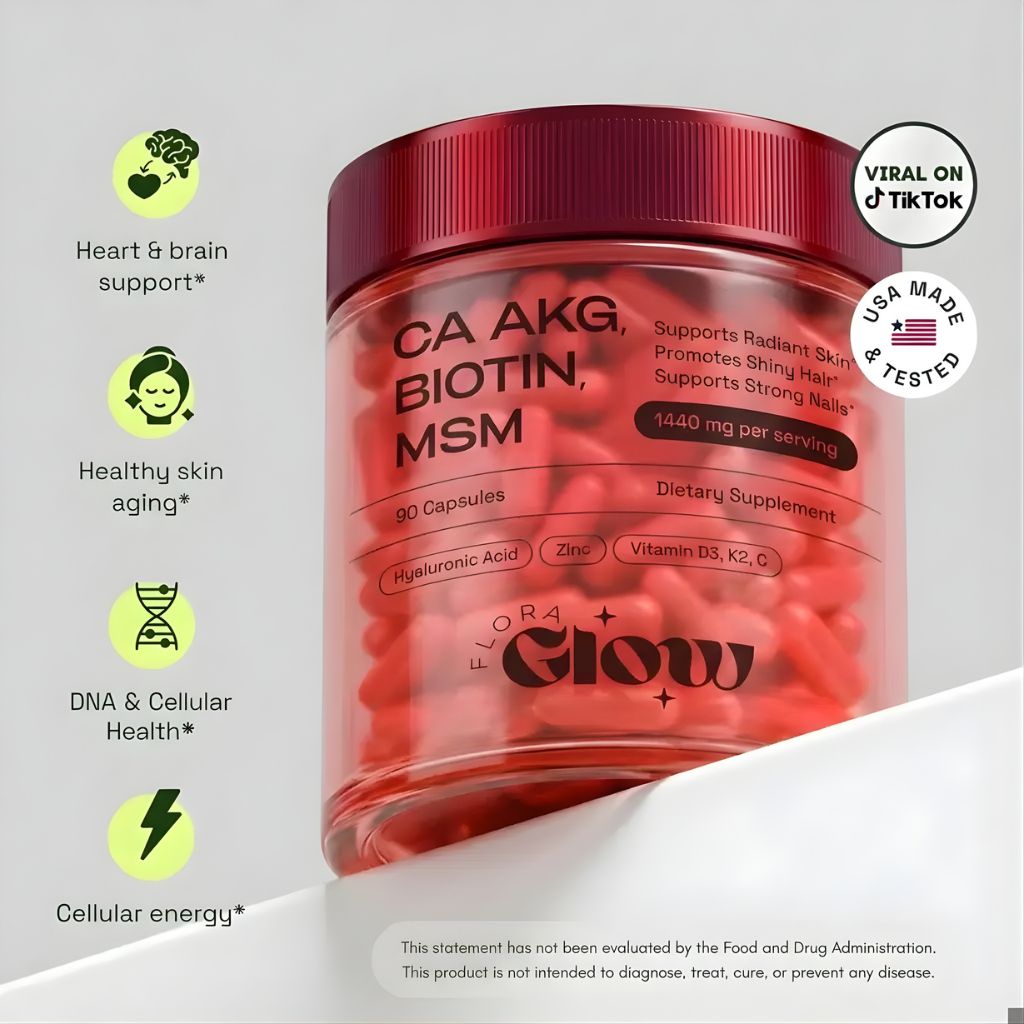 FloraGlow Beauty Complex – Ca AKG, MSM, Hyaluronic Acid, Biotin